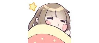 😴 schläfrig, Anime, süß, müde, Decke telegram sticker