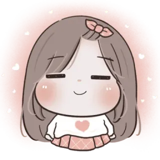 🌙 cartoon, meisje, schattig, kawaii, roze, harten, anime whatsapp sticker