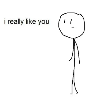 😊 i really like you 막대기 인간, 사랑, 귀여운, 메시지 telegram sticker