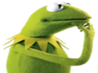 🤔 Kermit Kermit Żaba, myślenie, mem, Muppety, rozmyślanie telegram sticker