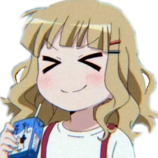 😆 动漫女孩, 卡通人物, 可爱, 牛奶, 快乐, 微笑 telegram sticker