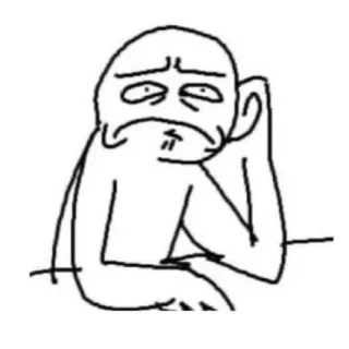 ☹️ triste, meme, dibujo animado, aburrido, inexpresivo, lineal, simple whatsapp sticker
