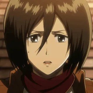 ❤️ Mikasa Ackerman Attack on Titan อนิเมะ, ผ่าพิภพไททัน, มิคาสะ แอคเคอร์แมน, ตัวละคร whatsapp sticker