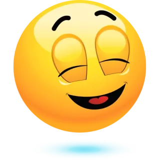 😆 Emoji, Szczęśliwy, Uśmiech, Żółty, Kreskówka, Twarz telegram sticker