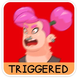 😳 TRIGGERED 被激怒, 表情, 愤怒, 卡通 telegram sticker