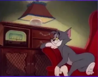 😴 Tom Tom and Jerry cartone animato, gatto, rilassato, retrò, personaggio, animazione whatsapp sticker