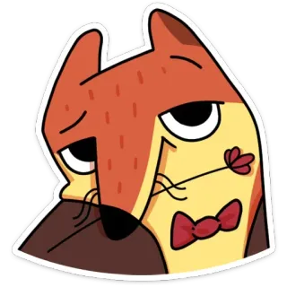 🌹 volpe, animale, cartone animato, papillon, fiore whatsapp sticker