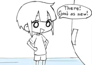 👍 There! Good as new! Anime, Dibujos animados, Manga, Como nuevo, Dibujo, Feliz, Personaje whatsapp sticker