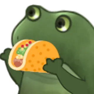 🌮 rana, taco, animal, lindo, comida whatsapp sticker