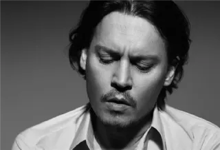💗 Johnny Depp actor, portrait, man, celebrity, black and white telegram sticker