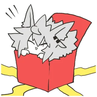 🎁 sticker, cute, cat, cartoon, box telegram sticker