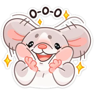 🤩 mignon, animal, souris, kawaii, paillettes telegram sticker