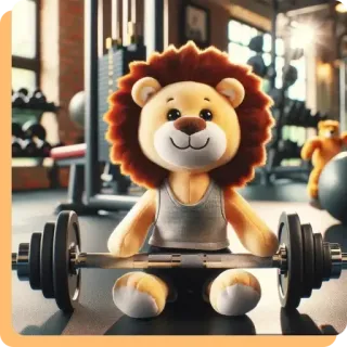 🎉 lew, siłownia, podnoszenie ciężarów, fitness, trening, ćwiczenia whatsapp sticker