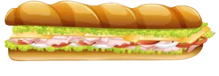 🌮 sándwich, comida, almuerzo, pan, carne, queso, lechuga, tomate telegram sticker