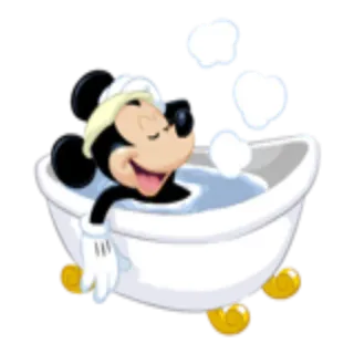 🛁 Mickey Mouse Micky Maus, Badewanne, Cartoon, Disney, Entspannung, Schaumbad telegram sticker