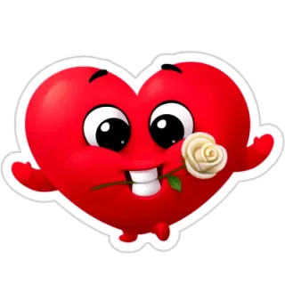 ☺️ 心, 爱, 表情符号, 卡通, 玫瑰, 可爱 telegram sticker