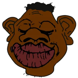 🍉 Мультфильм, Персонаж, Лицо, Коричневый, Искусство, Рисунок telegram sticker