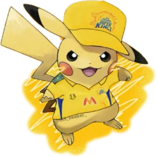 ⚡ Pikachu @this_seeker_ pikachu, pokemon, chennai super kings, cricket, ipl, indian premier league, fan art telegram sticker