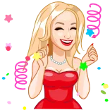 🎉 woman, blonde, dress, celebration, sparkles, party telegram sticker