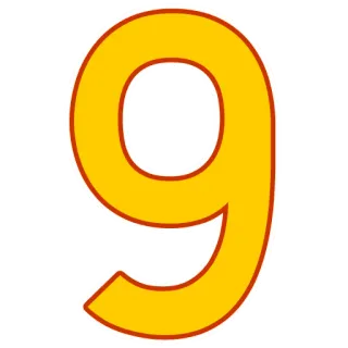 9️⃣ 9 nummer, geel telegram sticker