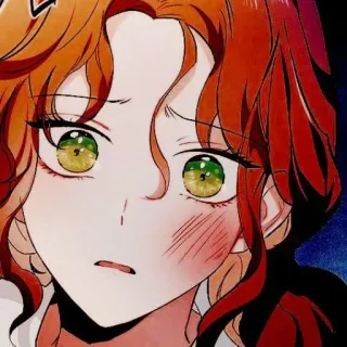 🍓 动漫, 女人, 红发, 脸, 肖像, 角色 telegram sticker