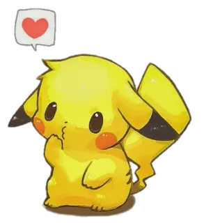 ❤️ Pikachu โปเกมอน, น่ารัก, คาวาอิ, สัตว์, รัก telegram sticker