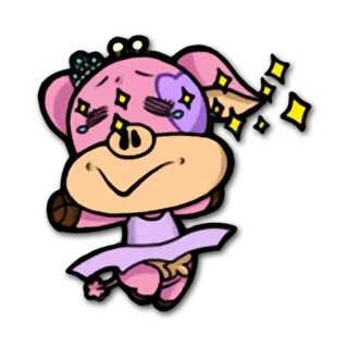 👯 돼지, 만화, 동물, 귀여운, 반짝이, 마법, 공주 telegram sticker