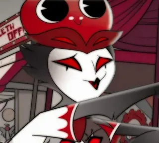 😊 Stolas Helluva Boss Kreskówka, Animacja, Sowa, Postać, Demoniczny, Naklejka telegram sticker