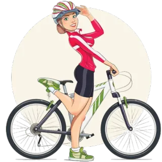 🚲 ciclista, bicicleta, mulher, esporte, capacete, bike, ciclismo telegram sticker
