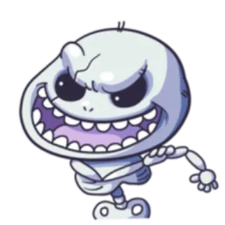 😈 skeleton, cartoon, creepy, halloween, monster, spooky telegram sticker