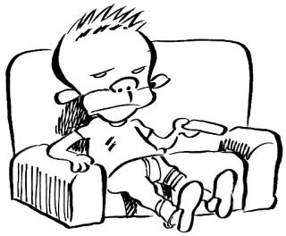 😪 Dibujo animado, Perezoso, Perezoso, Mando a distancia, Sofá, Aburrido telegram sticker