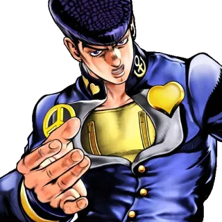🌝 Josuke Higashikata JoJo's Bizarre Adventure Anime, Manga, Jojo, Josuke, Karakter, Vredesteken, Hart telegram sticker