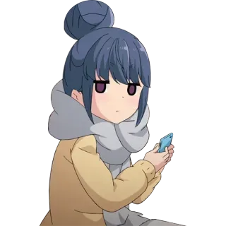 😐 Rin Shima Yuru Camp Anime, Chica, Linda, Rin Shima, Yuru Camp, Personaje, Pegatina whatsapp sticker