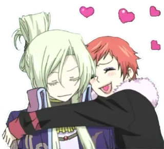 ❤ hug, anime, cartoon, characters telegram sticker