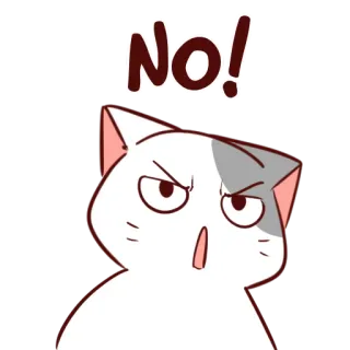 🙅‍♂️ NO! mèo, không, tức giận, phản đối, biểu tình, tiêu cực telegram sticker