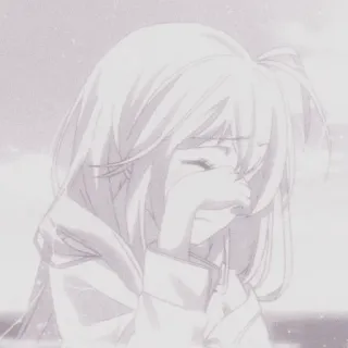 😔 anime girl, sad, crying, manga, emotional, illustration telegram sticker