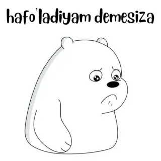🐻‍❄️ Ice Bear We Bare Bears hafo'ladiyam demesiza triste, dessin animé, ours, ours polaire, We Bare Bears whatsapp sticker
