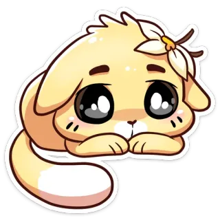 😔 dễ thương, chó con, sticker, đáng yêu, chó, hoạt hình telegram sticker