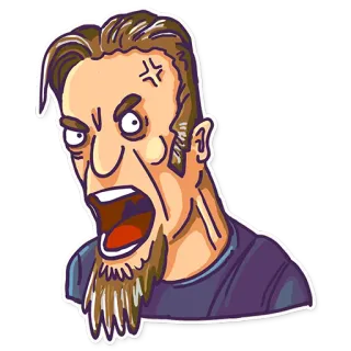 😡 zangado, gritando, desenho animado, exasperado, frustrado, irritado, chateado telegram sticker