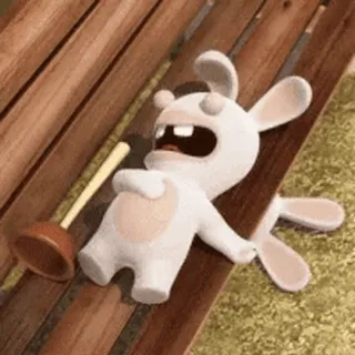 ☺️ coniglio, sdraiato, sturalavandino, divertente, cartoni animati telegram sticker