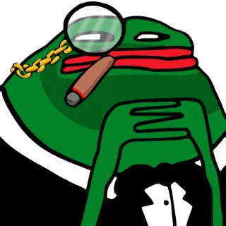 🧐 Pepe the Frog 佩佩, 青蛙, 放大镜, 卡通, 网络迷因 whatsapp sticker