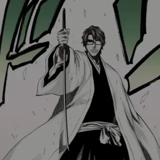🧬 Aizen Sosuke Bleach Anime, Espada, Gafas, Manga, Villano telegram sticker
