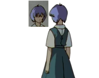 😐 Rei Ayanami Neon Genesis Evangelion Anime, Garota, cabelo roxo, Rei Ayanami, Evangelion whatsapp sticker
