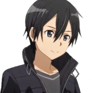 🙂 Kirito Sword Art Online anime, sword art online, kirito, video game, avatar, fantasy telegram sticker