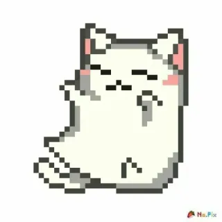🍓 кот, пиксель арт, средний палец, милый, животное, наклейка telegram sticker