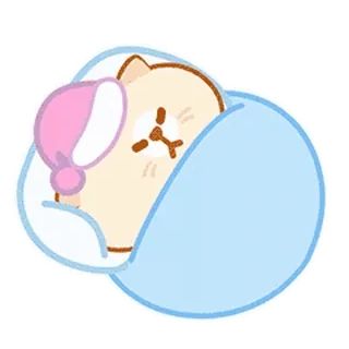 ⭐ slaap, baby, cartoon, schattig, kat whatsapp sticker