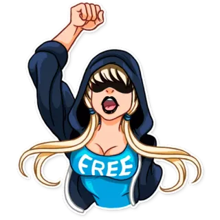 ✊️ FREE woman, fist, freedom, raised fist, activist, protest telegram sticker