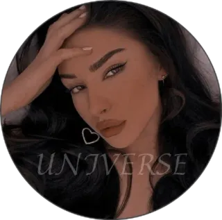 ☕️ UNIVERSE portrait, woman, brunette, beauty, universe telegram sticker