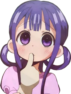 🤔 Anime, fille, cheveux violets, mignon telegram sticker
