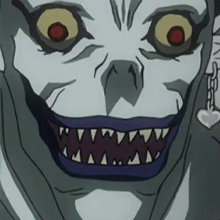 😄 Ryuk Death Note Ryuk, Death Note, Anime, Manga, Demonio, Tétrico, Horror telegram sticker